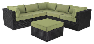 Barbados 6-Piece Patio Set with Ottoman – Green | Ensemble Barbados 6 pièces pour la terrasse avec pouf - vert