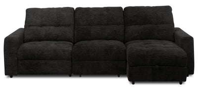 Scott Living Elevate Modular 3-Piece Right-Facing Chenille Fabric Power Reclining and Sliding Sectional - Ebony | Sofa sectionnel modulaire à coulissement et inclinaison électriques de droite Elevate de Scott Living 3 pièces en tissu de chenille - Ebony