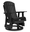 Lake Outdoor Patio Glider Swivel Chair - High Density Plastic, Weather Resistant – Black
