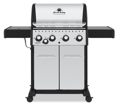 Broil King Crown™ S 440 Natural Gas Grill with Side Burner in Stainless Steel - 865367|Gril à gaz naturel CrownMC S 440 en acier inoxydable de Broil King avec brûleur latéral - 865367