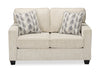 Made in Canada Lennox 57\" Chenille Fabric Loveseat with Reversible Cushions and Accent Pillows - Taupe