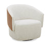 Soho Swivel Accent Chair - Azalea Snow and Dakota Tan