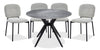 Luka 5pc Dining Set with Table & 4 Chairs, Sintered Stone Top, Metal, 43.5\"W Round - Grey/Taupe