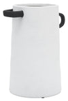 Ivory 9\" Ceramic Eared Vase