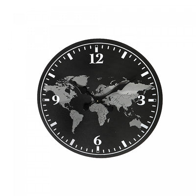 Round Wall Clock World Map|Horloge murale ronde ornée d’une carte du monde