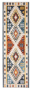 Mosaic Taupe/Copper Machine Washable Area Rug - 2'6\" x 8'0\"