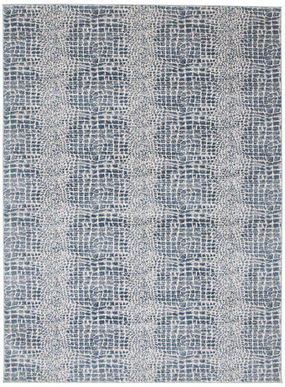 Kecia Blue/cream Rug 5'3" X 7'3" Area Rug