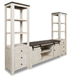 Madison 104\" Rustic 3-Piece Entertainment Centre with Storage and Cable Management for TVs up to 65\"- White