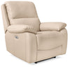 Grove 36\" Genuine Leather Power Reclining Chair with Adjustable Headrest - Cream