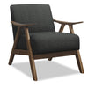 Kyra 28.5\" Linen-Look Fabric Accent Chair with Curved Arms and Wood Frame - Grey
