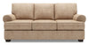 Made in Canada Customizable Sofa Lab Roll 86\" Chenille Fabric Sofa with Rolled Arms - Luxury Taupe
