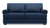 Made in Canada Customizable Sofa Lab Roll 76\" Linen-Look Fabric Condo Size Sofa with Rolled Arms - Pax Navy Blue