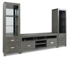 Bronx 104\" 3-Piece Wall Unit Entertainment Centre with Storage and Cable Management for TVs up to 65\"- Grey