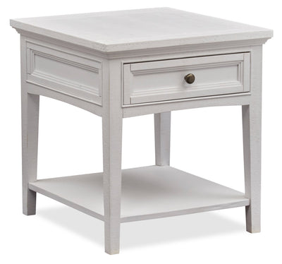 Heron Cove 20" Traditional End Table with Storage and Shelf - White Pine|Table de bout traditionnelle Heron Cove de 20 po avec rangement et tablette - pin blanc