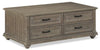 Winston 48\" Rustic Coffee Table with Storage - Light Brown with Driftwood Finish