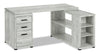 Rickey 60\" L-Shaped Corner Office Desk with 3-Drawers & Shelving - Grey