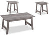 Jacey 36\" Modern 3-Pack Coffee + 2 End Tables - Grey