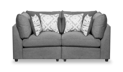 Scott Living Evolve Modular 79" Linen-Look Fabric Loveseat with Removable Feather Down Cushions - Charcoal Grey | Causeuse modulaire Evolve de Scott Living de 79 po en tissu d’apparence lin avec coussins amovibles en duvet et plumes - gris anthracite
