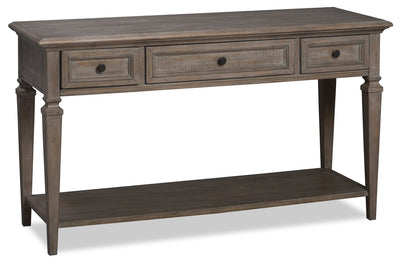 Lancaster 50" Traditional Sofa Table with Storage and Shelf - Grey and Bronze Pine|Table de salon traditionnelle Lancaster de 50 po avec rangement et tablette - grise et pin bronze