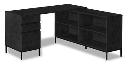 Sean L-Shaped Desk - Black