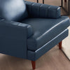 Hydeline Cassis Leather Chair - Navy|Fauteuil Cassis de Hydeline en cuir - bleu marine