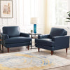 Hydeline Cassis Leather Chair - Navy|Fauteuil Cassis de Hydeline en cuir - bleu marine