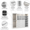 Bestar Florence 100" Modular Walk-In Closet System with LED Lights, Rods, Shelves, Drawers and Doors|Système de pièce-penderie modulaire Florence de Bestar de 100 po avec éclairages à DEL, tringles, ta