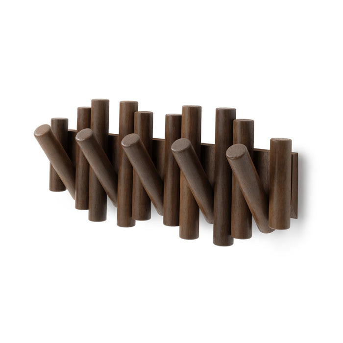 Umbra Picket Rail Wall Hooks - Aged Walnut