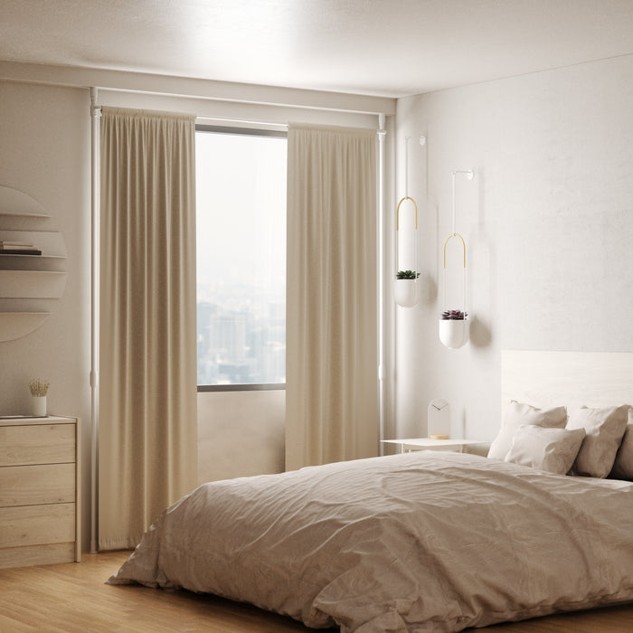Umbra Anywhere White Expandable Curtain Rod and Room Divider - 36\"-66\" 