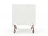Manhattan Comfort Rockefeller Mid-Century Modern Nightstand with Drawer - White|Table de nuit Rockefeller de Manhattan Comfort de style moderne du milieu du 20e siècle avec tiroir - blanche