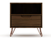 Manhattan Comfort Rockefeller Mid-Century Modern Nightstand with Drawer - Brown|Table de nuit Rockefeller de Manhattan Comfort de style moderne du milieu du 20e siècle avec tiroir - brune