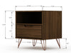 Manhattan Comfort Rockefeller Mid-Century Modern Nightstand with Drawer - Brown|Table de nuit Rockefeller de Manhattan Comfort de style moderne du milieu du 20e siècle avec tiroir - brune