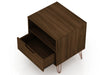 Manhattan Comfort Rockefeller Mid-Century Modern Nightstand with Drawer - Brown|Table de nuit Rockefeller de Manhattan Comfort de style moderne du milieu du 20e siècle avec tiroir - brune