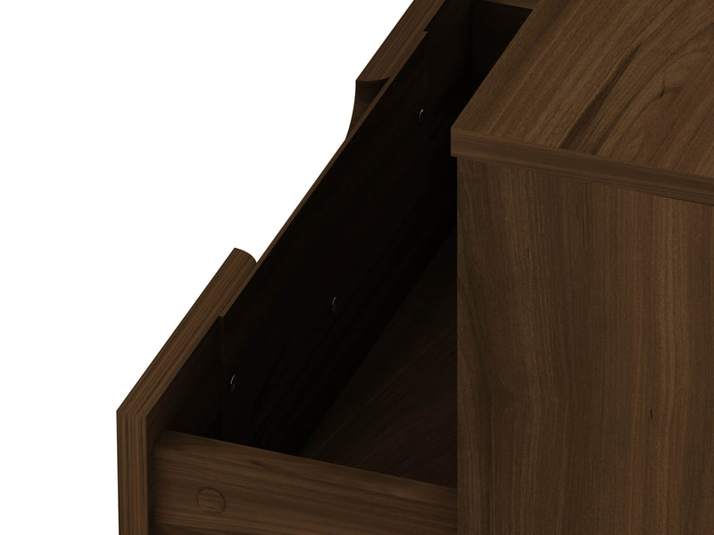 Manhattan Comfort Rockefeller Mid-Century Modern Nightstand with Drawer - Brown