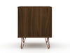 Manhattan Comfort Rockefeller Mid-Century Modern Nightstand with Drawer - Brown|Table de nuit Rockefeller de Manhattan Comfort de style moderne du milieu du 20e siècle avec tiroir - brune
