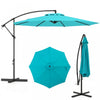 Costway 10 FT Patio Offset Umbrella with Easy Tilt Adjustment Crossed Base Vented Top Turquoise