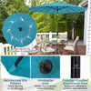 Costway 9 FT Patio Round Market Umbrella with Push Button Tilt, Crank Handle, Vented Top Turquoise
