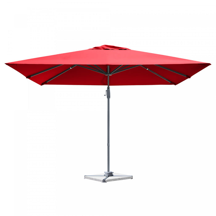 Costway 10x10 ft Patio Offset Cantilever Umbrella Aluminum 360° Rotation Tilt Wine