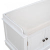 Daniel Solid Wood Storage Bench With 4-door Shoe Cabinet With Adjustable Shelves - White | Daniel Banc De Rangement En Bois Massif Avec Armoire A Chaussures A 4 Portes Et Etageres Reglables, Blanc