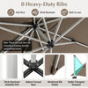 Costway 10 FT Patio Cantilever Umbrella Outdoor Aluminum Hanging Offset Umbrella w/ 360° Rotation Brown