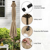 Costway 10 FT Solar Patio Umbrella with 24 LED Lights 8 Ribs & Tilt Adjustment Coffee