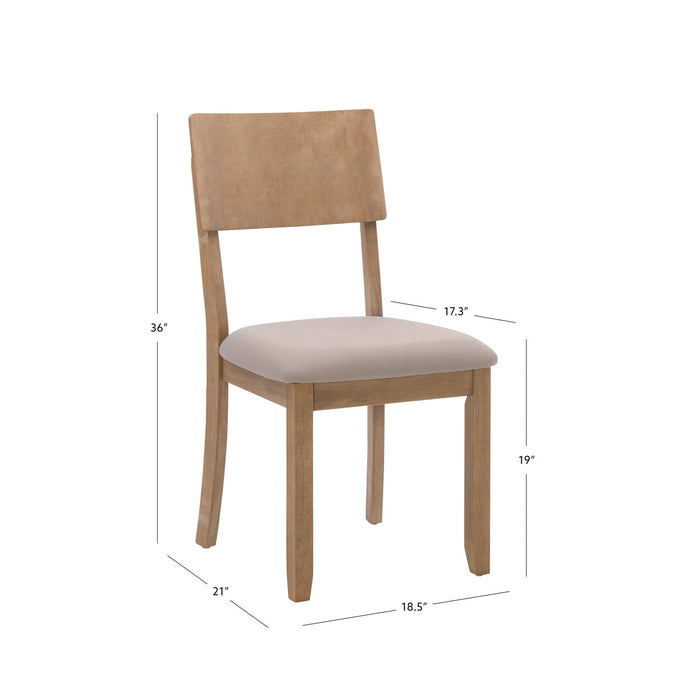 Jorissen Grey Linen-Look Fabric Dining Chair - Set of 2