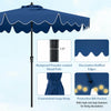 Costway 9 FT Patio Umbrella 2-Tier Market Table Umbrella with Sun-Protective Canopy Navy