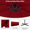 Costway 10 FT Offset Hanging Umbrella Patio Cantilever Umbrella with Cover Red