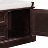 Boyce Solid Wood Storage Bench With 4-door Shoe Cabinet With Cushion -Espresso | Banc De Rangement Boyce En Bois Massif Avec Meuble A Chaussures 4 Portes Et Coussin, Espresso