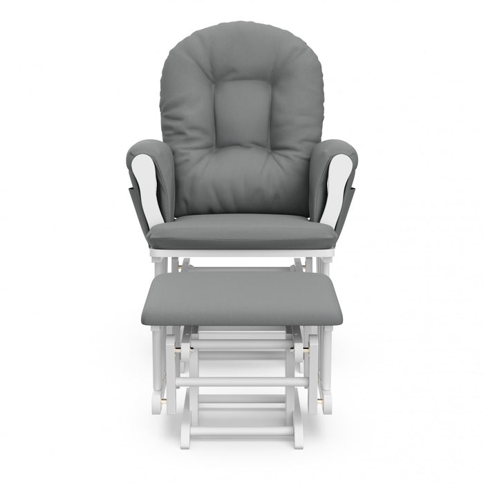 Storkcraft Hoop Glider and Ottoman - White/Gray