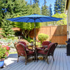 Costway 10FT Patio Solar Umbrella LED Patio Market Steel Tilt W/ Crank Outdoor Blue New