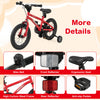Costway 14-inch Kid's Bike For 3-5 Years Old With Adjustable Saddle & Anti-slip Handlebar Red