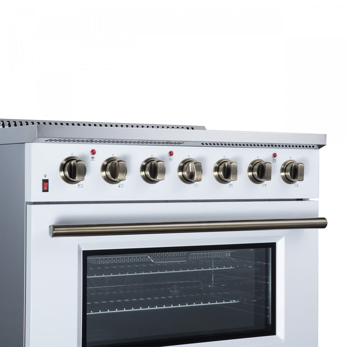 Forno Galiano 36 Inch Freestanding Electric range, 5 radiant burners, 5.36 cu.ft., White - FFSEL6083-36WHT Electric Range