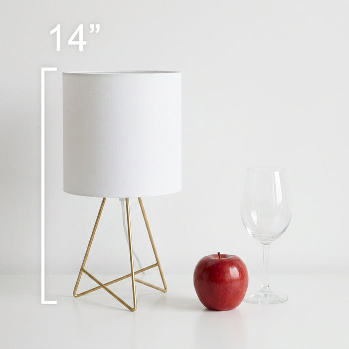Archar Geometric Wire Table Lamp, Gold, 14\"H